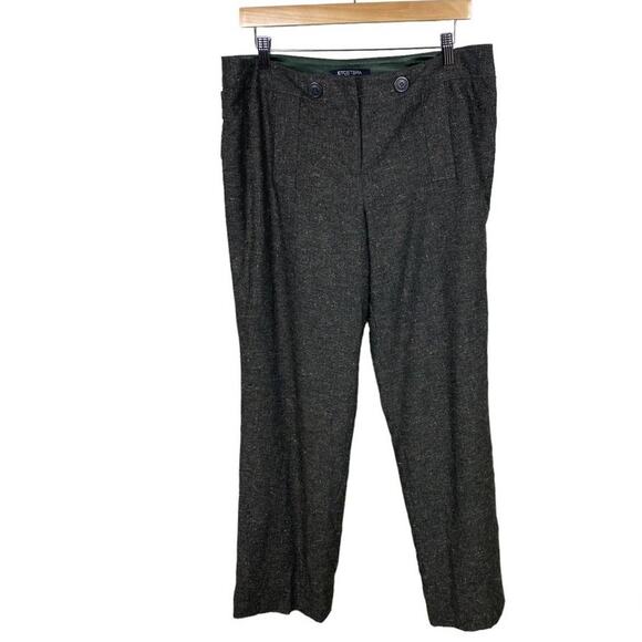 Womens ETCETERA Tweed Textured Trouser Dress Pants Wool Blend Green Size 12 - Picture 8 of 8